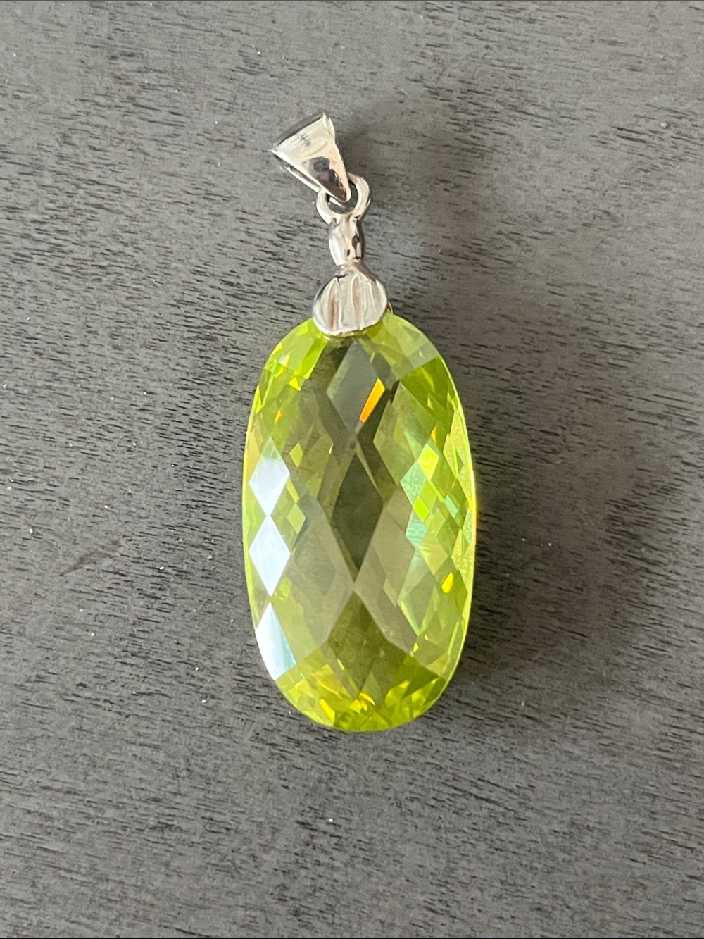 Faceted Lemon Quartz Pendant with Sterling Silver Bail